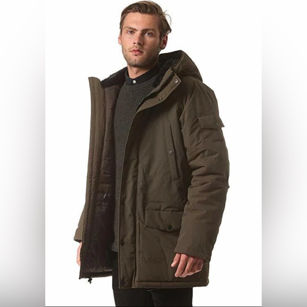 Carhartt Olive Green Hooded Puffer Coat